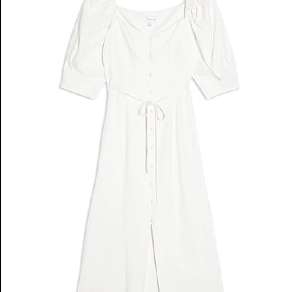 Topshop white linen puff sleeves dress - Picture 6 of 6